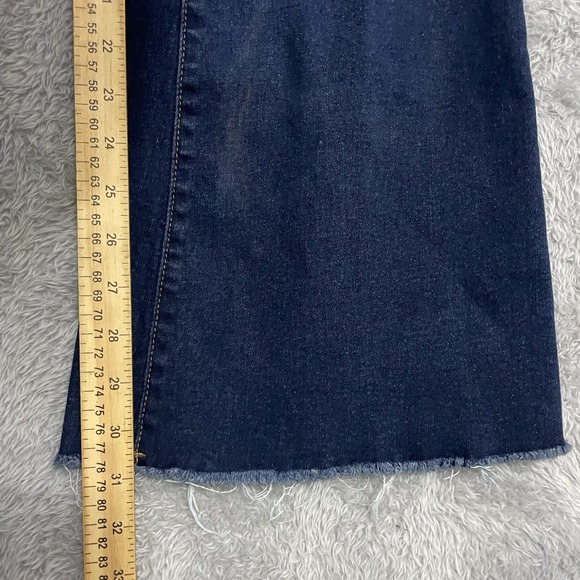 Flamingo Jeans Womens Size XL Flare Bell Bottom Distressed Dark Wash High Rise‎ - Picture 6 of 8